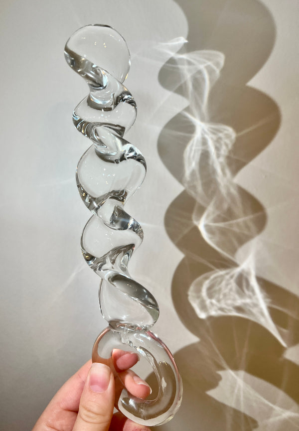 Spiral Crystal Clear Glass Dildo