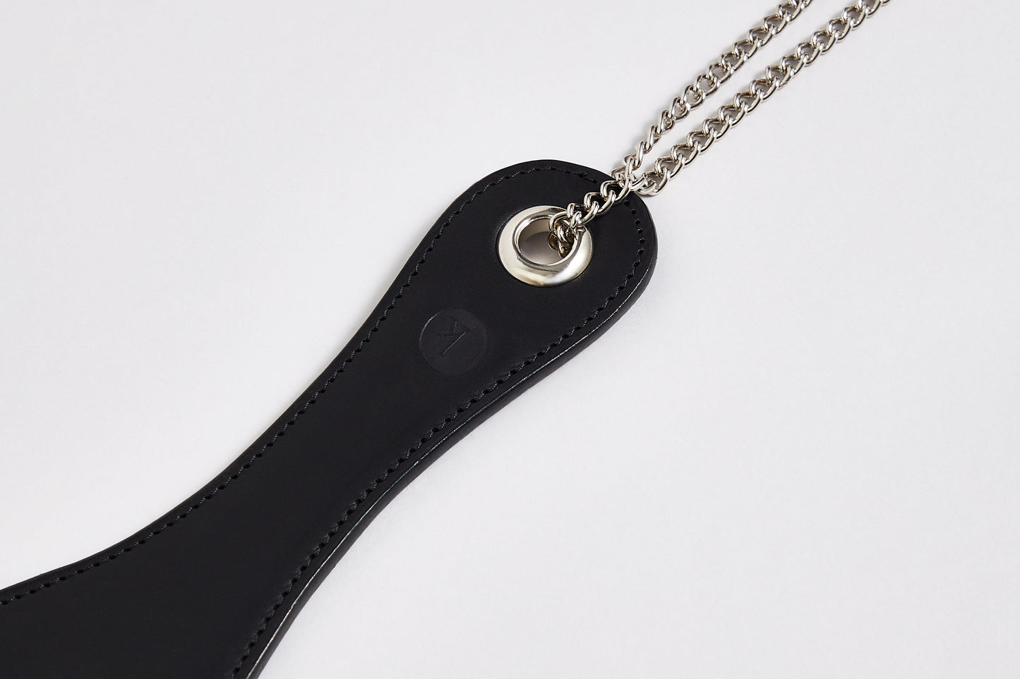 Black Steel Reinforced Leather Paddle