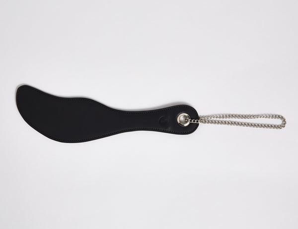 Black Steel Reinforced Leather Paddle