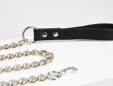 Black Leather Chain Leash